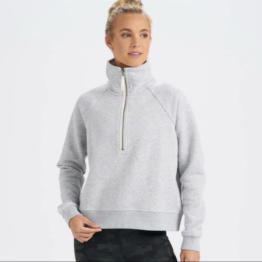 Vuori women’s restore Light Gray half-zip hoodie